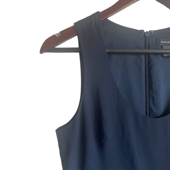 Club Monaco Jumpsuit 4 Navy Pleated Wide Leg Chic Glam Evening, Luxury Satiny - Picture 9 of 13